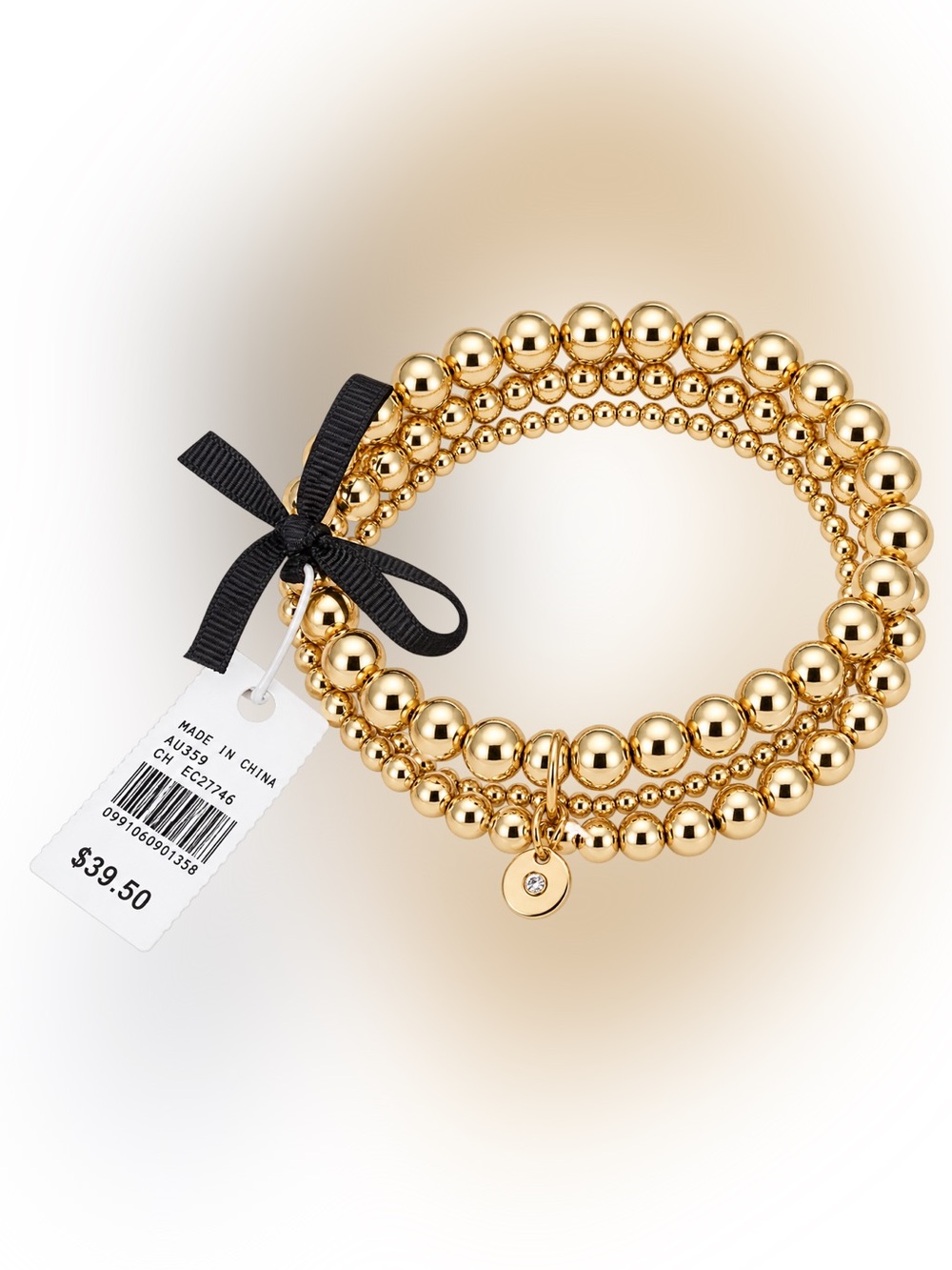 J. Crew Factory Gold Bead Stretch Bracelets Set-Of-Three
